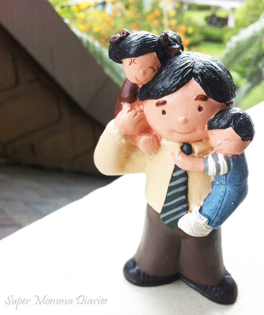 I bet you prefer to see this rather than a photo of what happened on Father's Day. :D This figurine was our gift for Daddy J together with some other stuff :)
